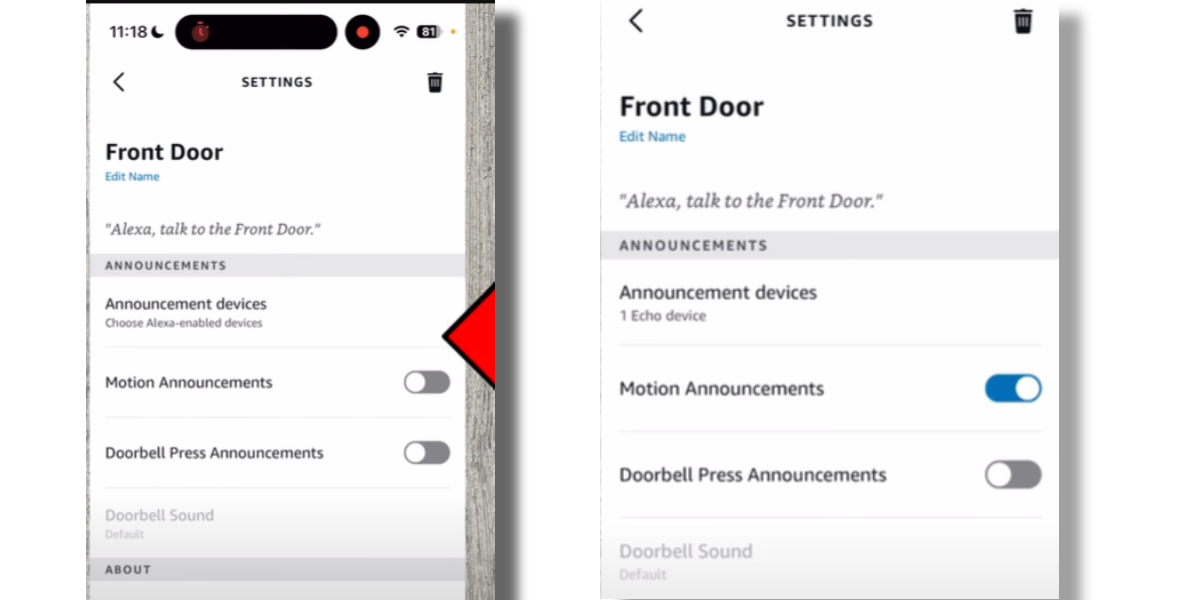 Configure Doorbell Settings