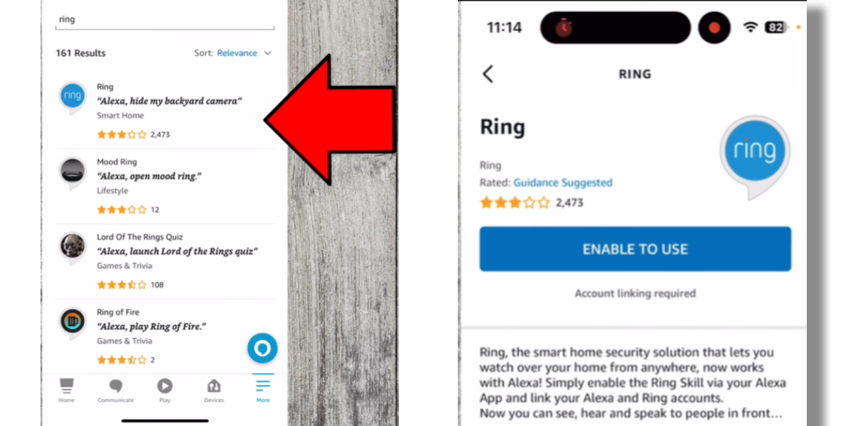 Open Alexa App & Enable Ring Skill